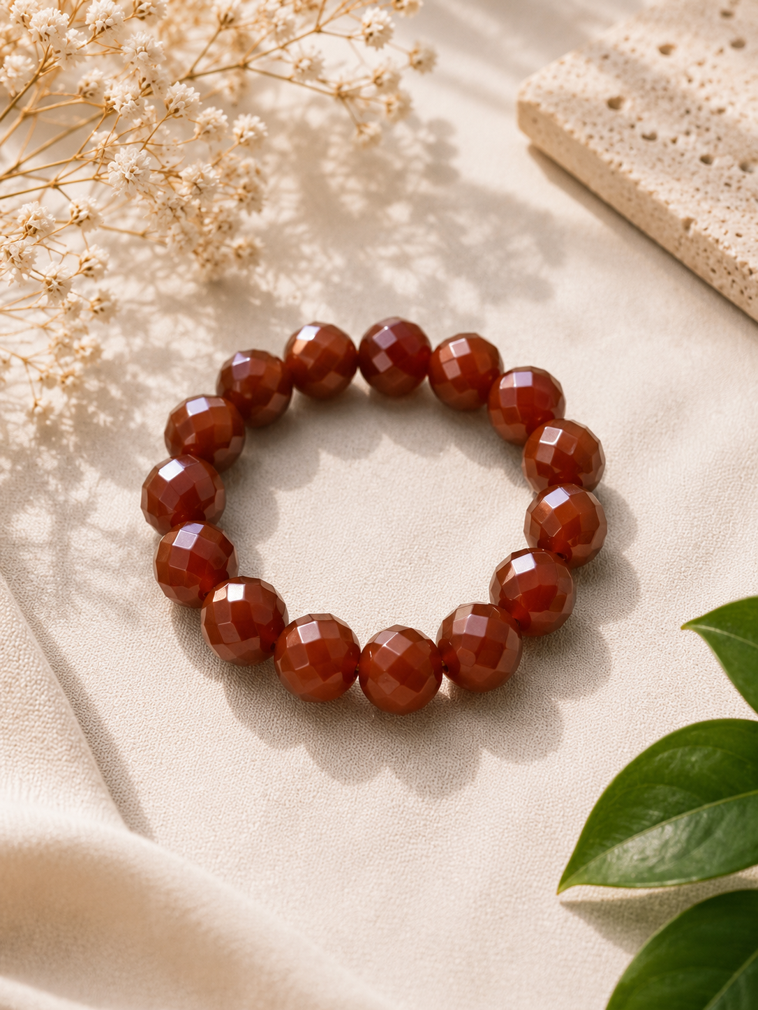 Genuine Carnelian Agate Bracelet