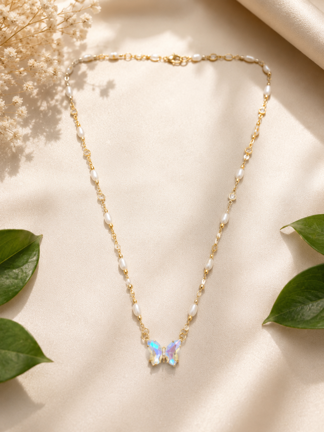 Butterfly Pearl Necklace