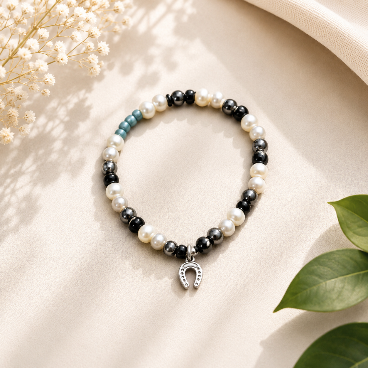 Lucky Horseshoe Beaded Bracelet