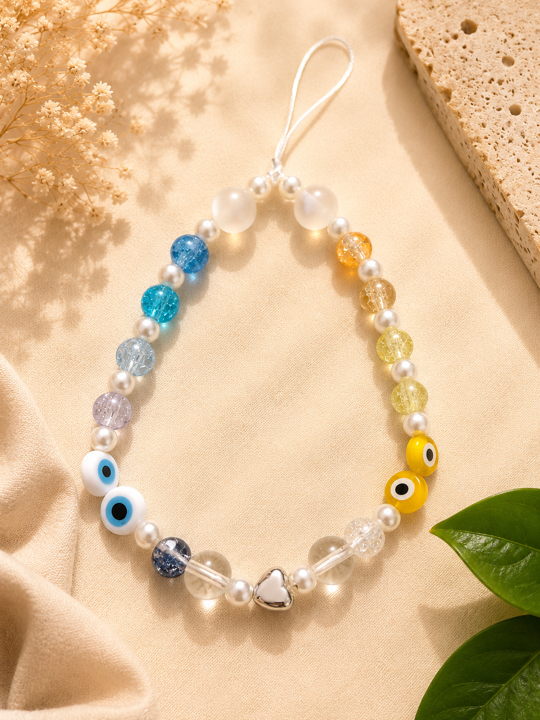 Blue & Yellow Evil Eye Phone Charm