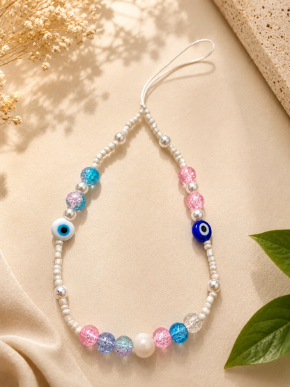 Pink & Blue Evil Eye Phone Charm