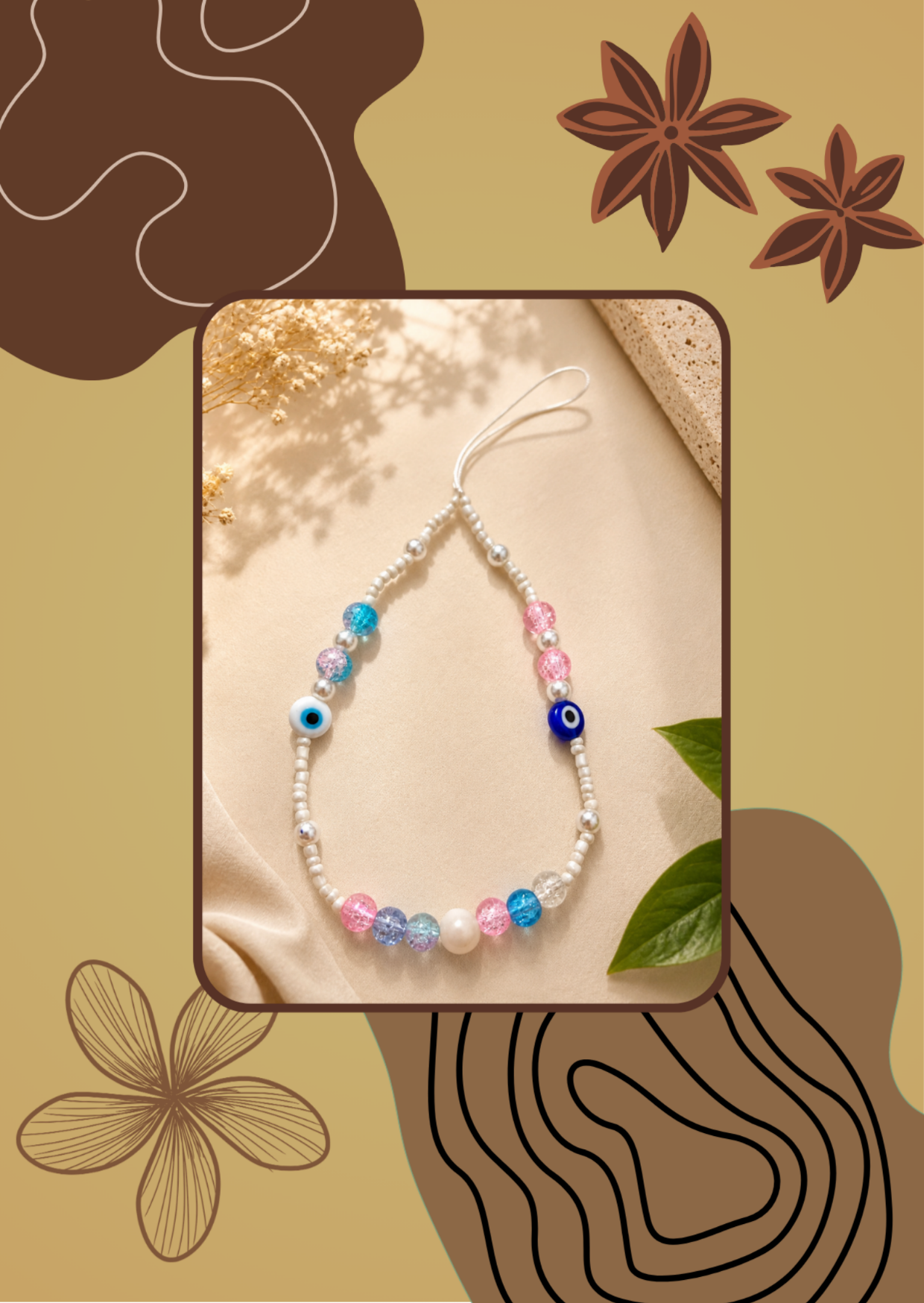 Pink & Blue Evil Eye Phone Charm