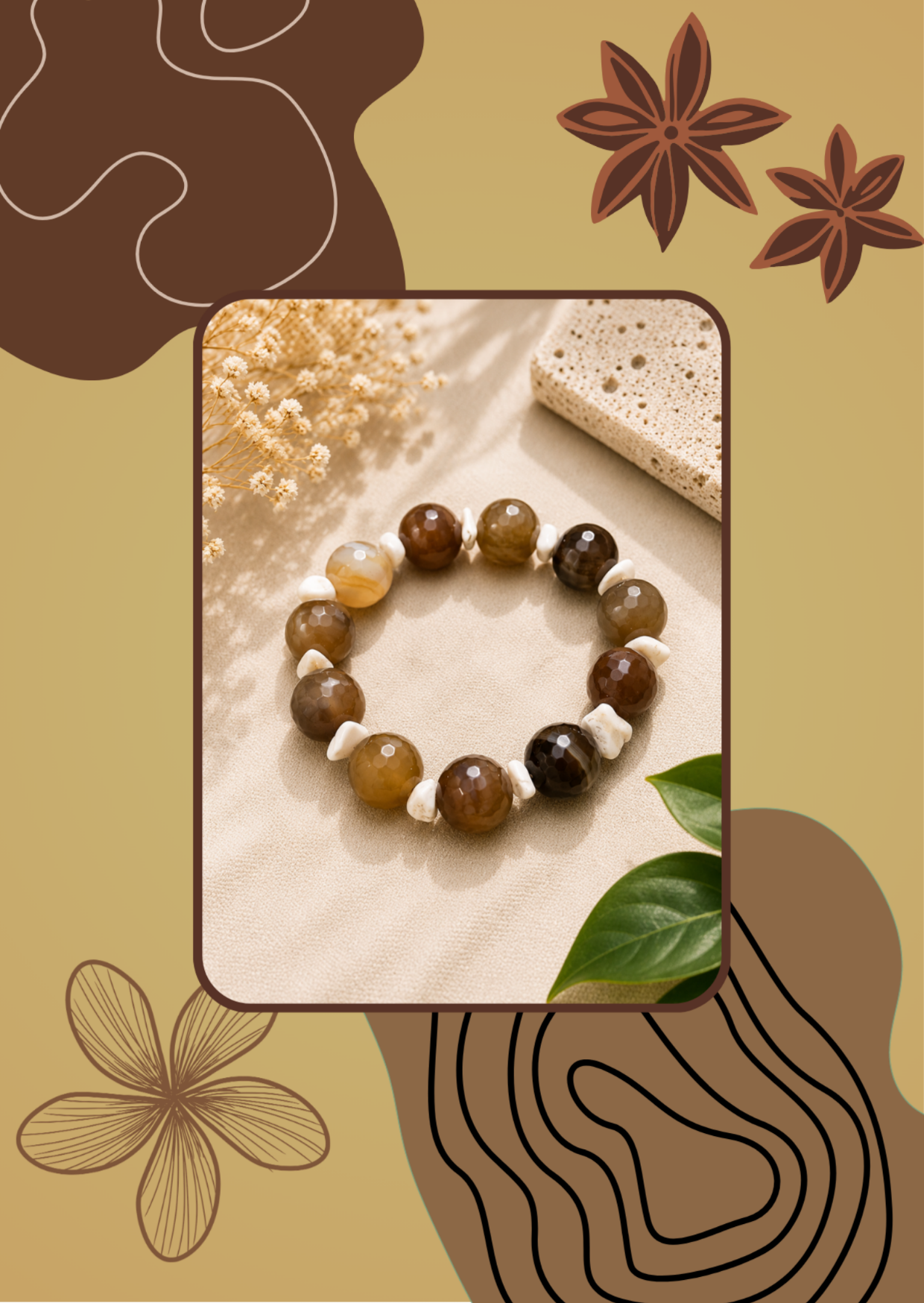 Earth Agate Natural Stone Bracelet