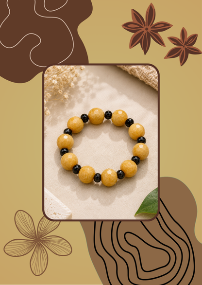 Genuine Yellow Agate Bracelet