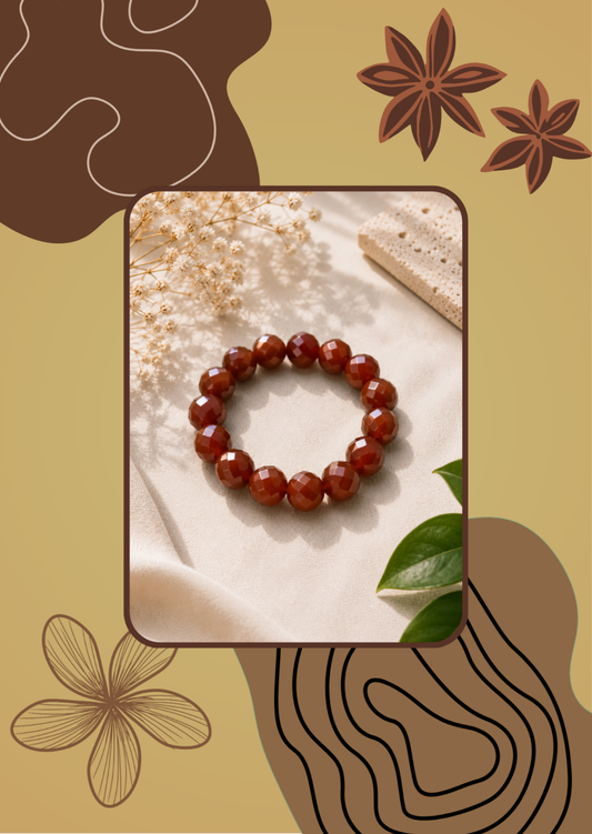Genuine Carnelian Agate Bracelet