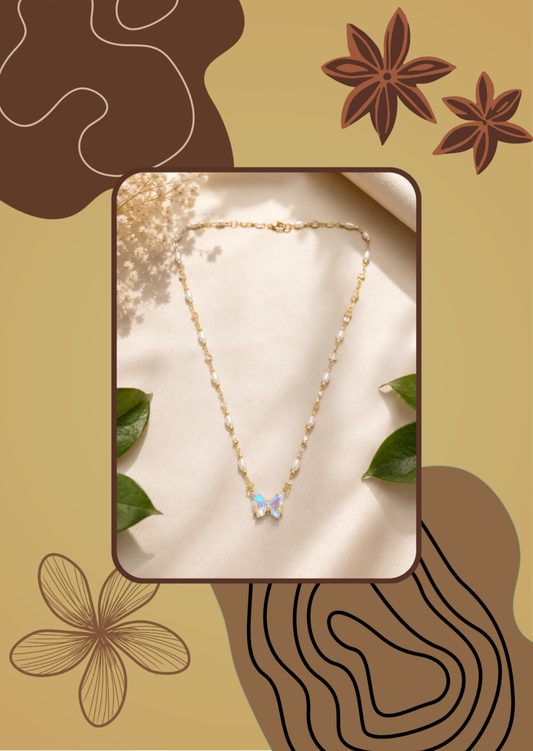 Butterfly Pearl Necklace