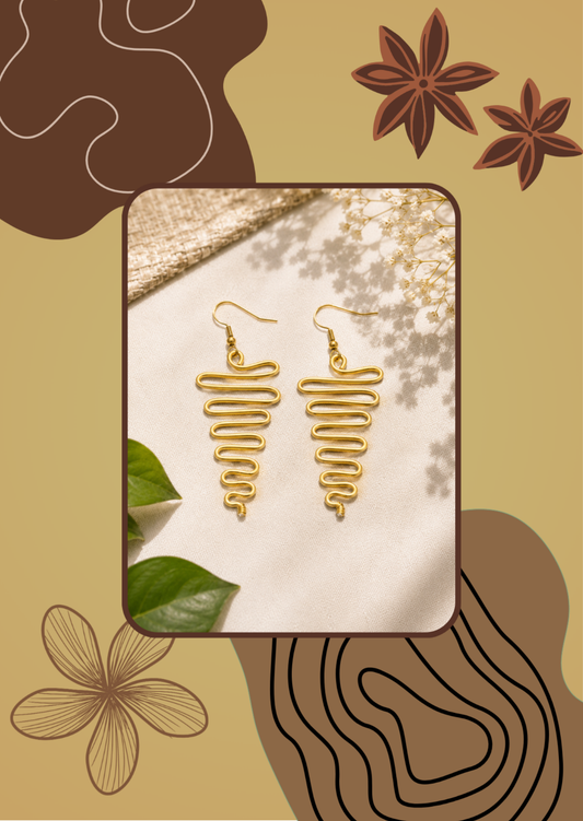 Handmade Gold Spiral Wire Earrings